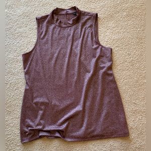 Gorgeous Metallic Plum Ann Taylor Mock Neck Tank Top